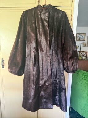Vintage Brown Seal Fur Coat for Women - Classic Long Jacket